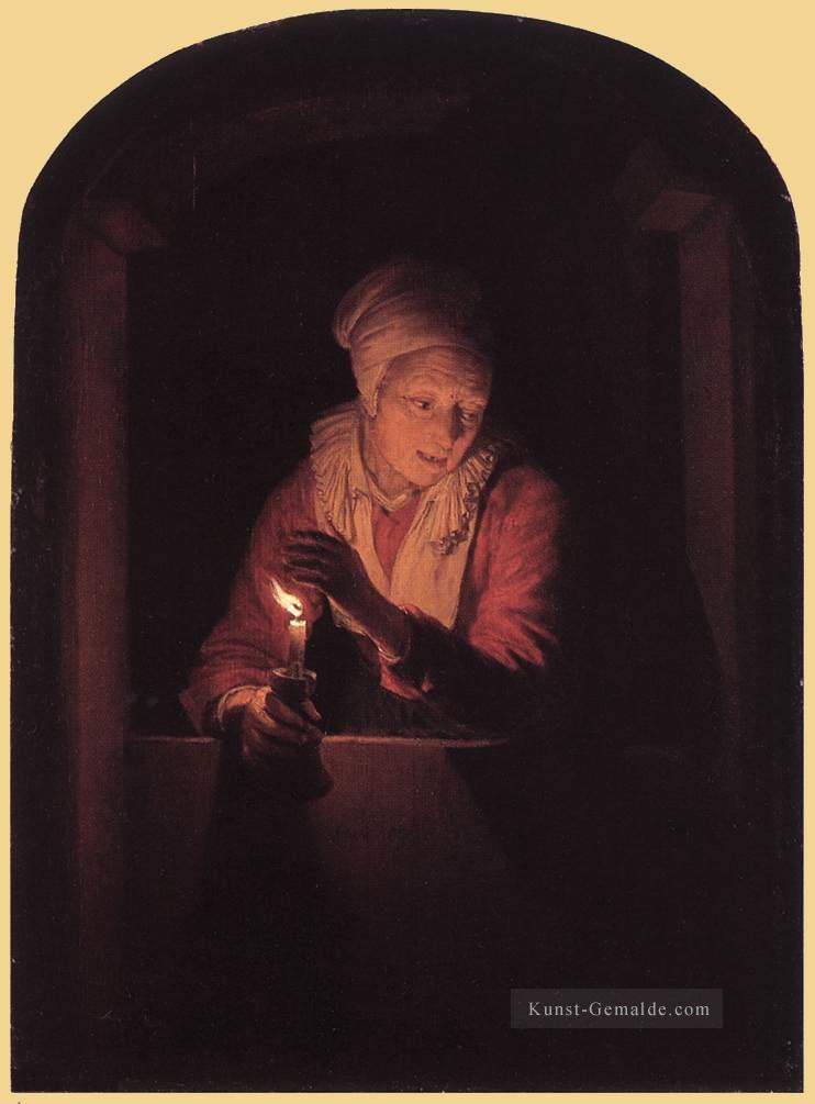 Alte Frau mit einer Kerze Goldenes Zeitalter Gerrit Dou Ölgemälde